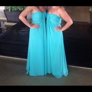 Teal Strapless Dress